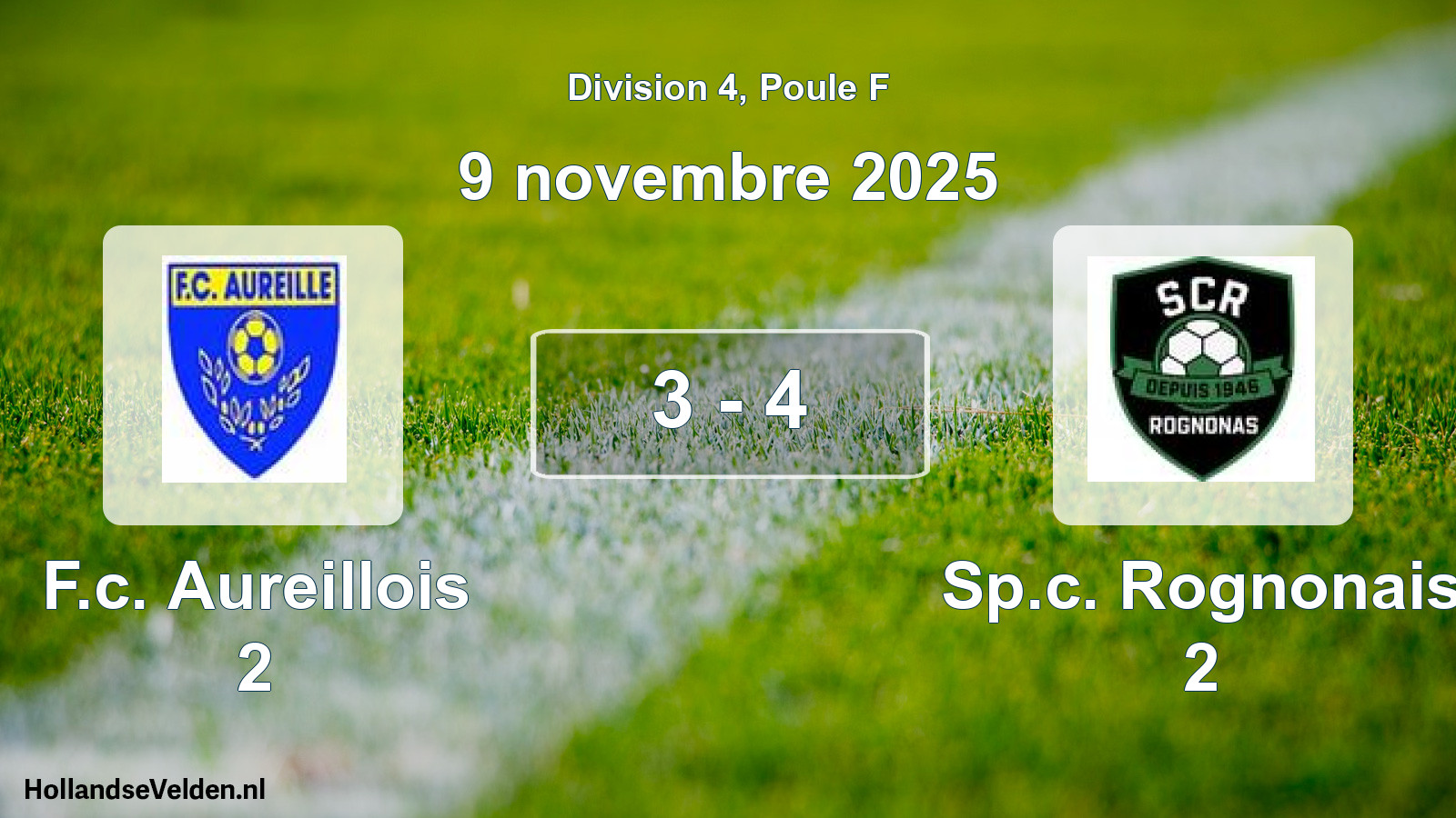 Total number of matches played: F.c. Aureillois 2 - Sp.c. Rognonais 2 3 - 4 (9 November 2025)