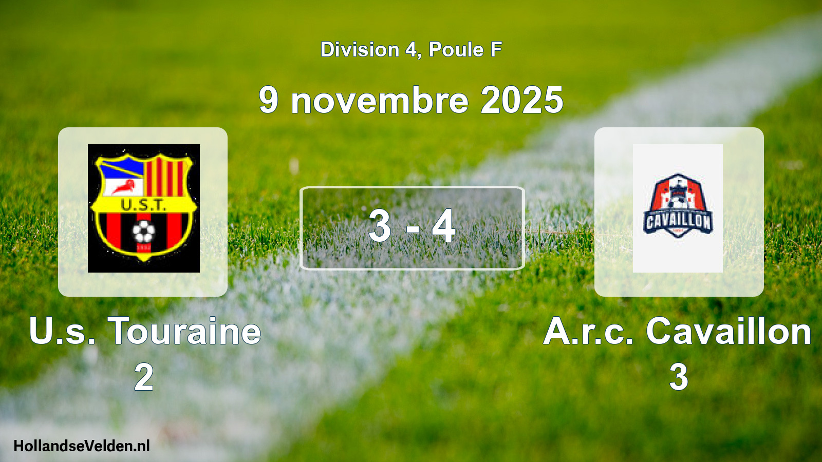 Total number of matches played: U.s. Touraine 2 - A.r.c. Cavaillon 3 3 - 4 (9 November 2025)