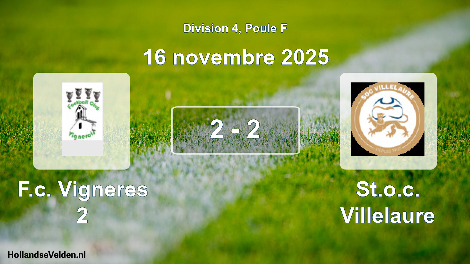 Match joué: F.c. Vigneres 2 - St.o.c. Villelaure 2 - 2 (16 novembre 2025)