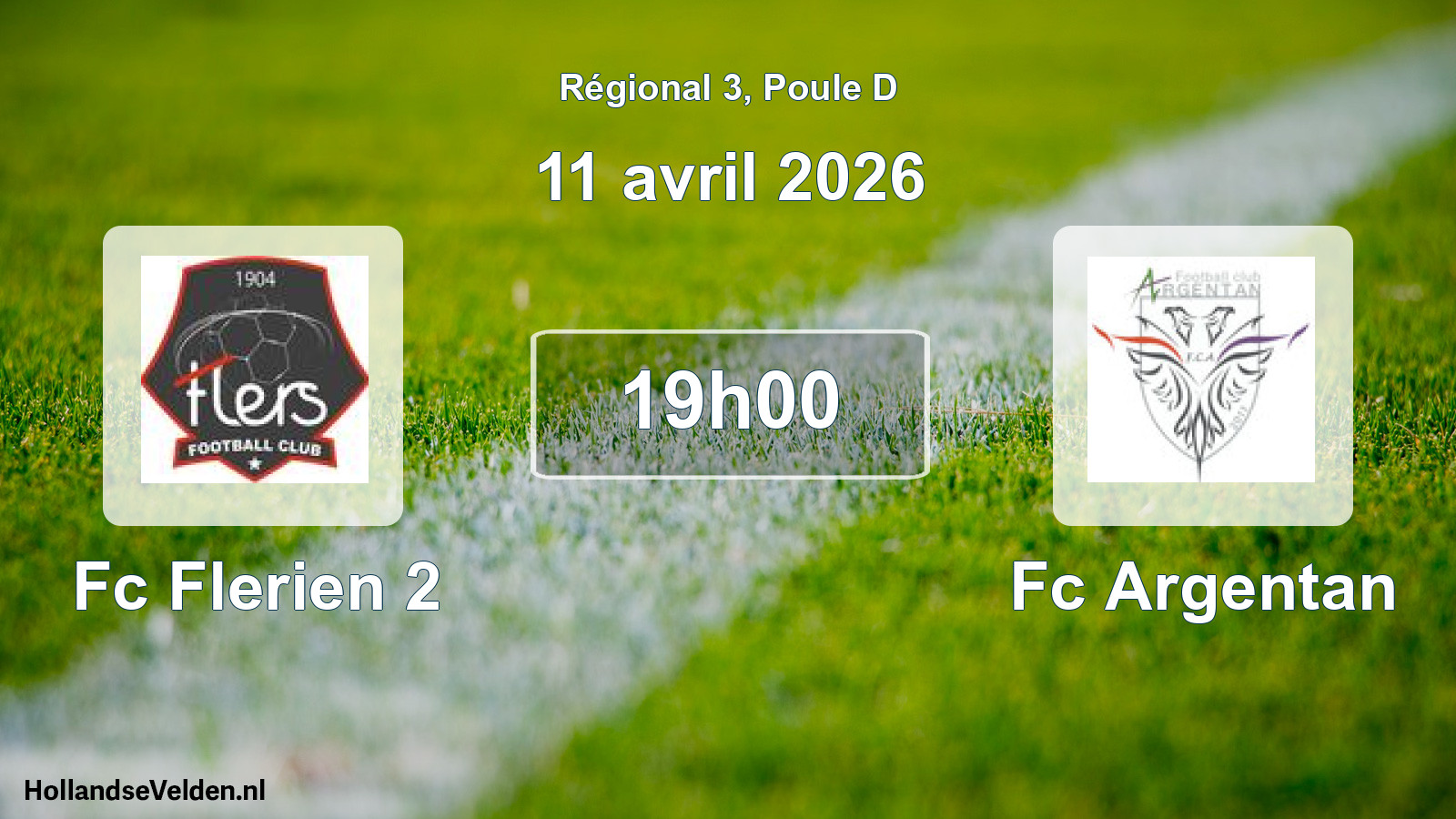 Geplande wedstrijd: Fc Flerien 2 - Fc Argentan (11 avril 2026)
