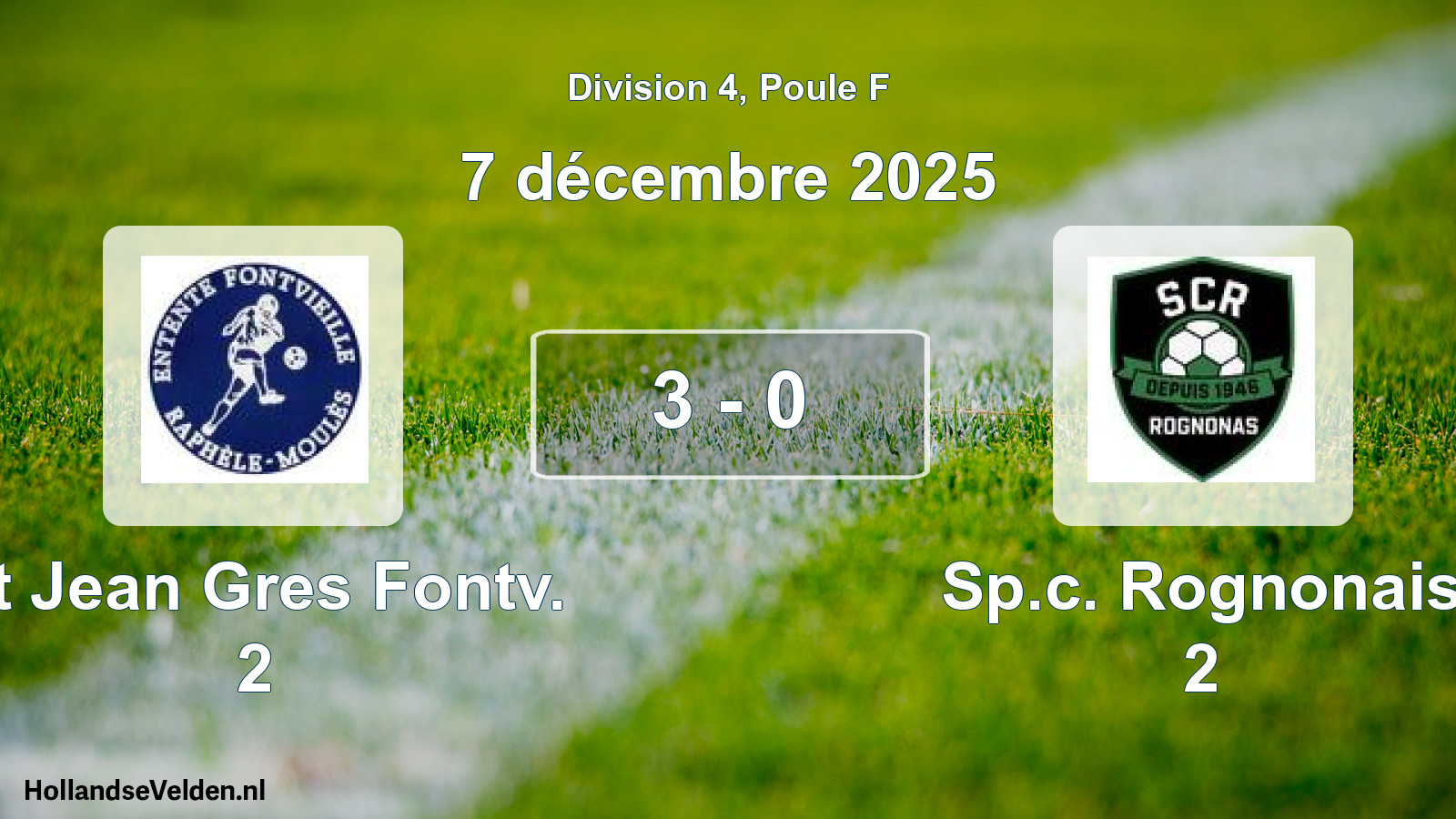 Match joué: St Jean Gres Fontv. 2 - Sp.c. Rognonais 2 3 - 0 (7 décembre 2025)