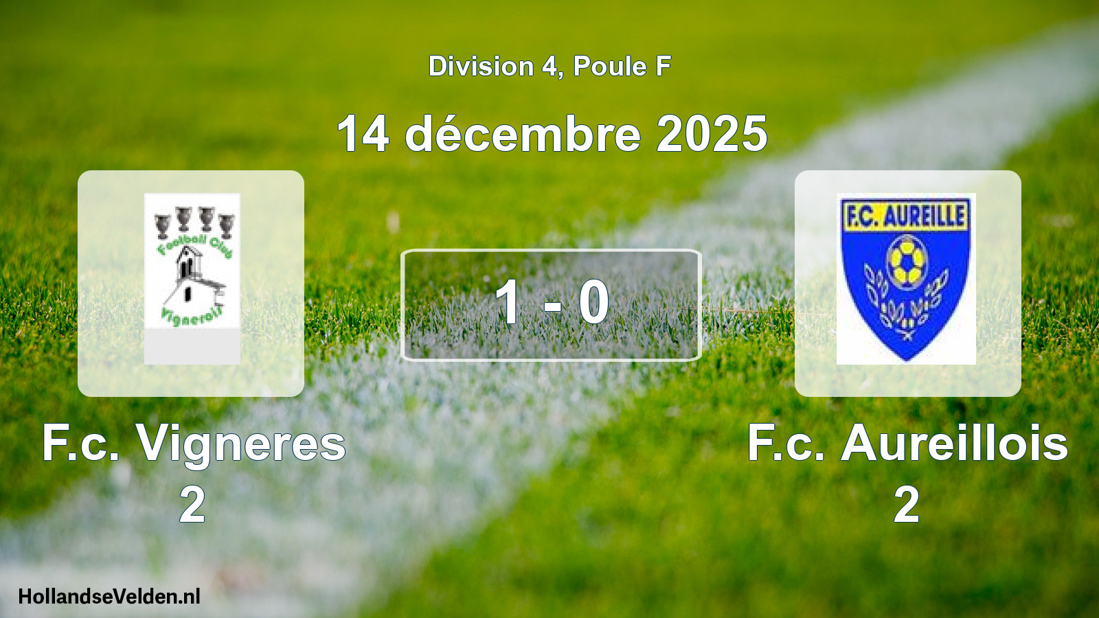 Match joué: F.c. Vigneres 2 - F.c. Aureillois 2 1 - 0 (14 décembre 2025)