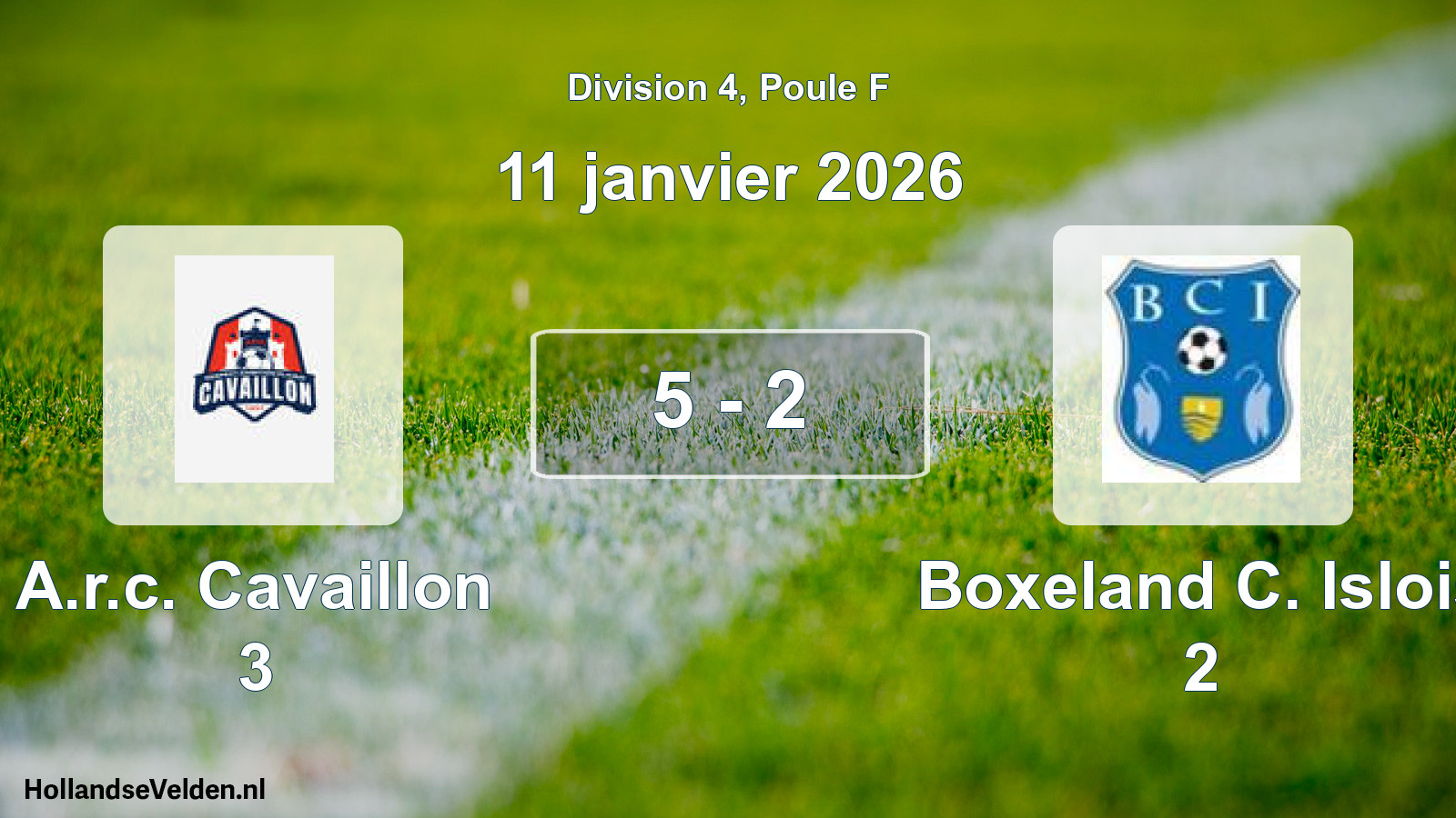Total number of matches played: A.r.c. Cavaillon 3 - Boxeland C. Islois 2 5 - 2 (11 January 2026)