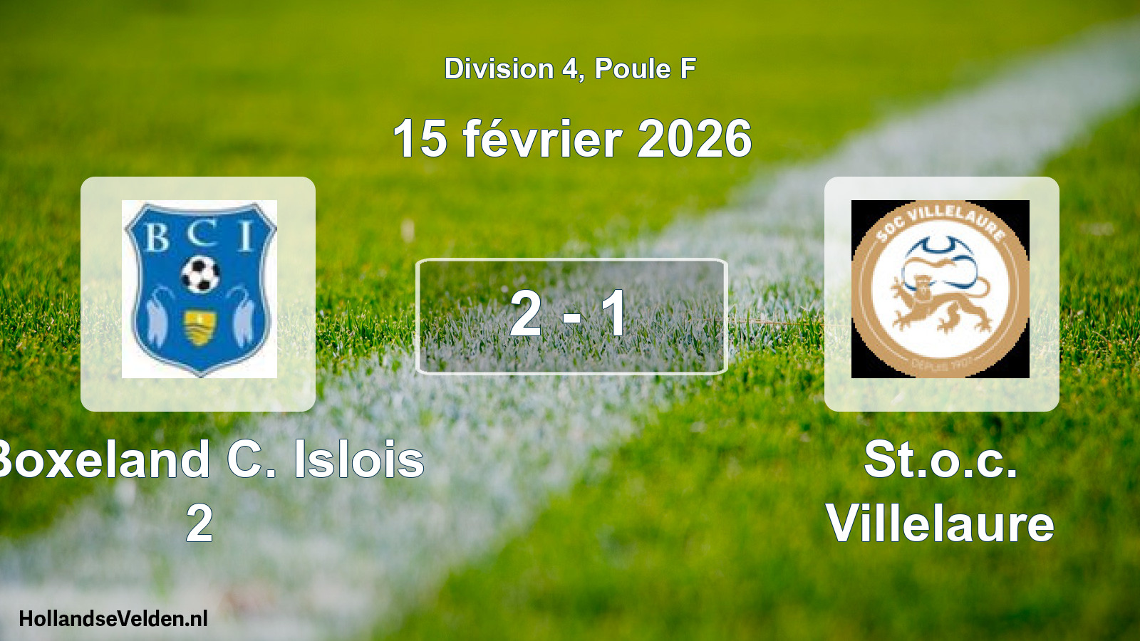 Total number of matches played: Boxeland C. Islois 2 - St.o.c. Villelaure 2 - 1 (15 February 2026)