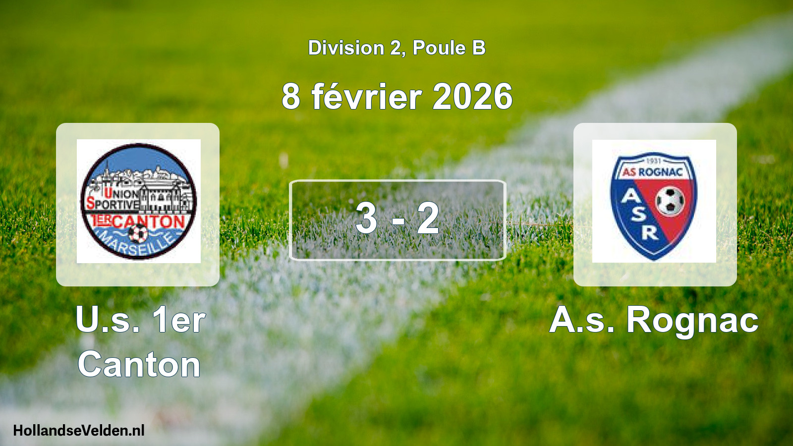 Total number of matches played: U.s. 1er Canton - A.s. Rognac 3 - 2 (8 February 2026)