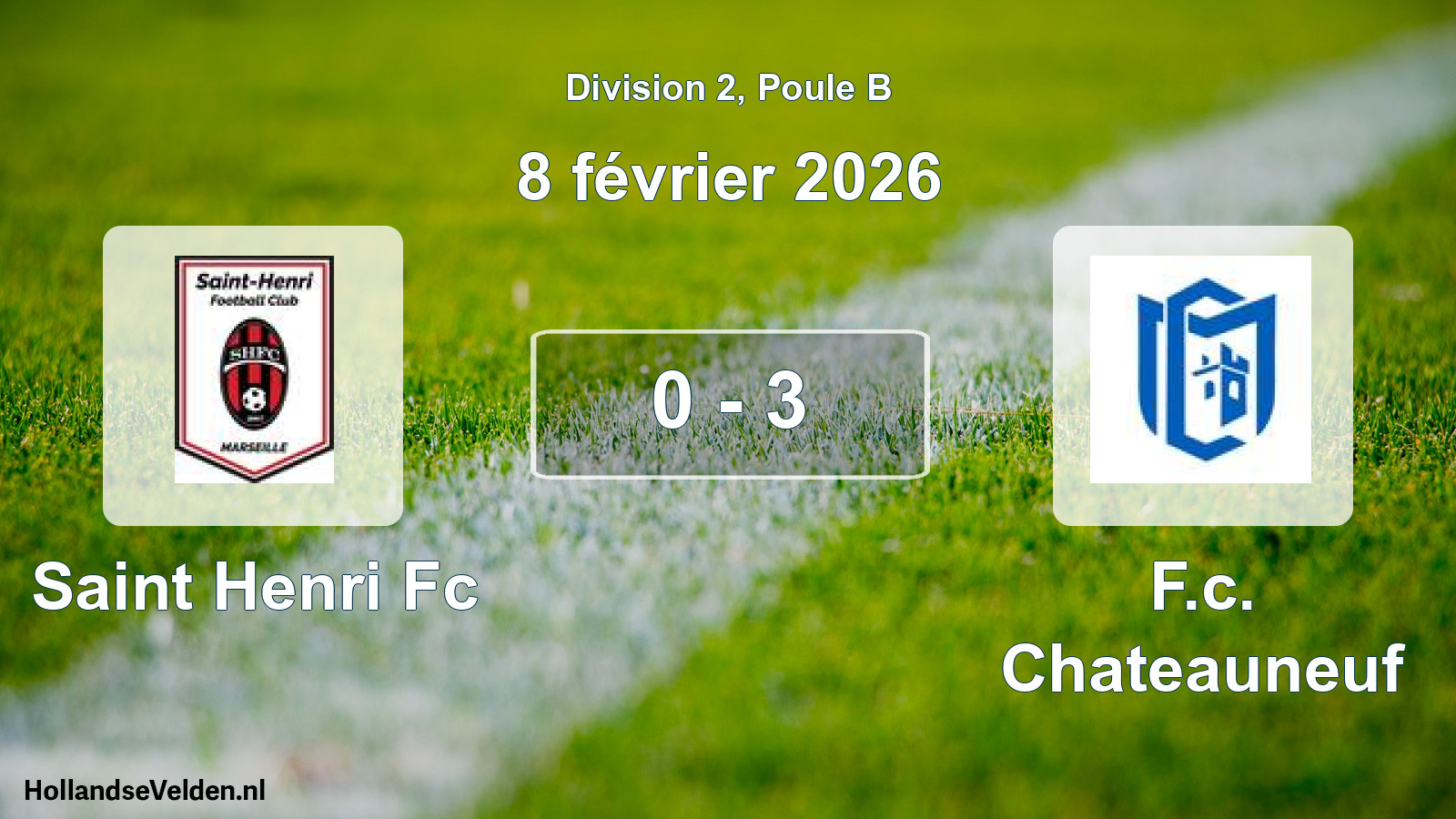 Total number of matches played: Saint Henri Fc - F.c. Chateauneuf 0 - 3 (8 February 2026)