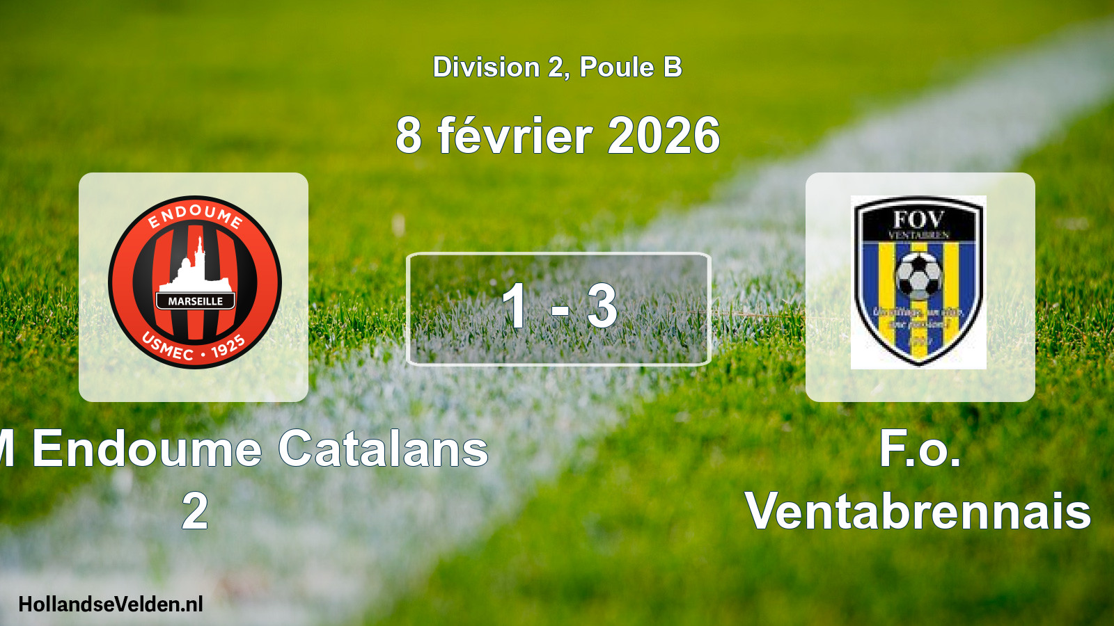 Total number of matches played: USM Endoume Catalans 2 - F.o. Ventabrennais 1 - 3 (8 February 2026)