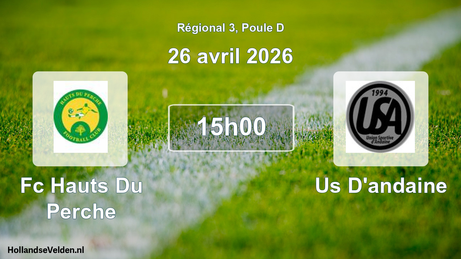 Geplande wedstrijd: Fc Hauts Du Perche - Us D'andaine (26 april 2026)