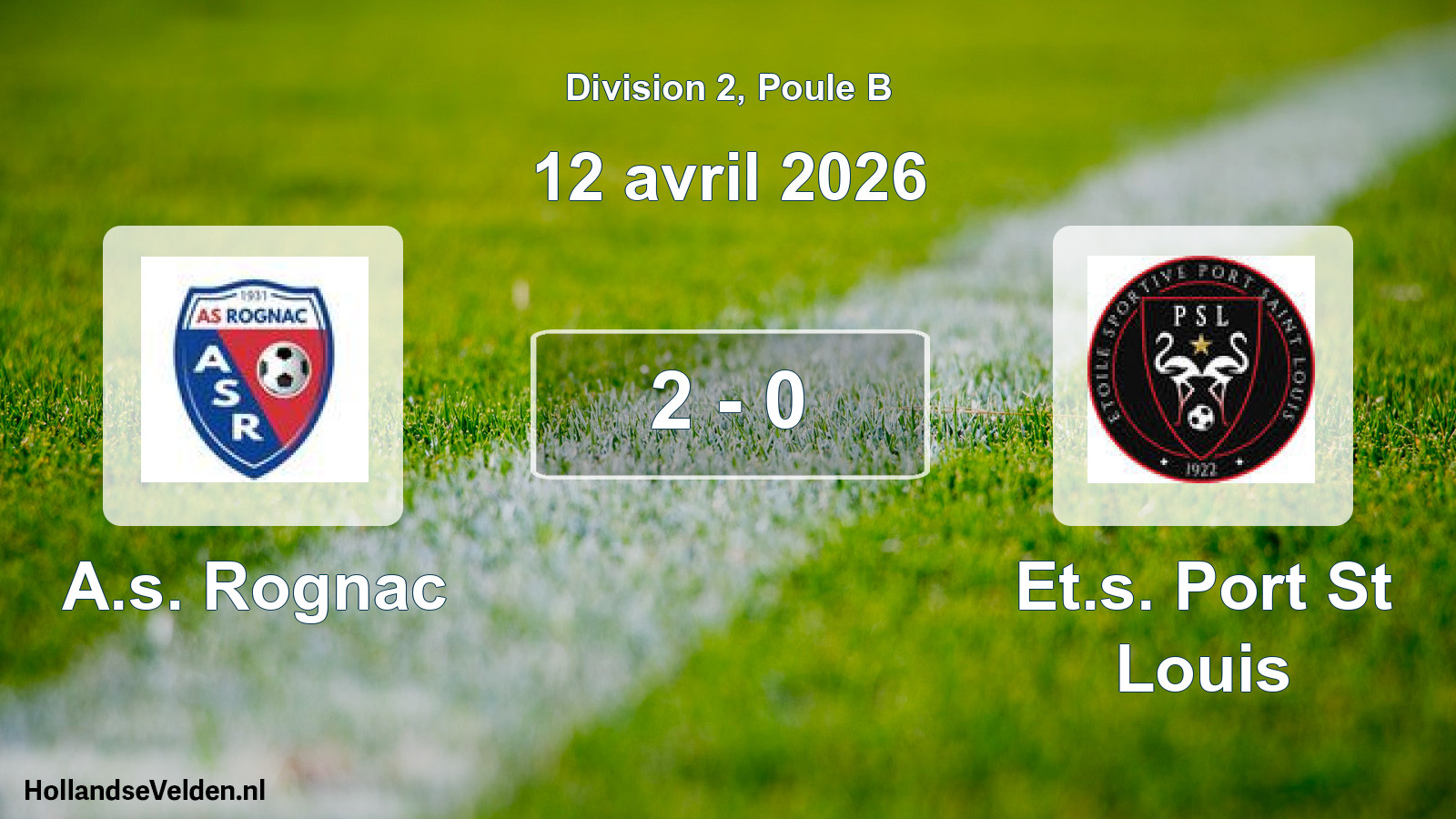 Match joué: A.s. Rognac - Et.s. Port St Louis 2 - 0 (12 avril 2026)