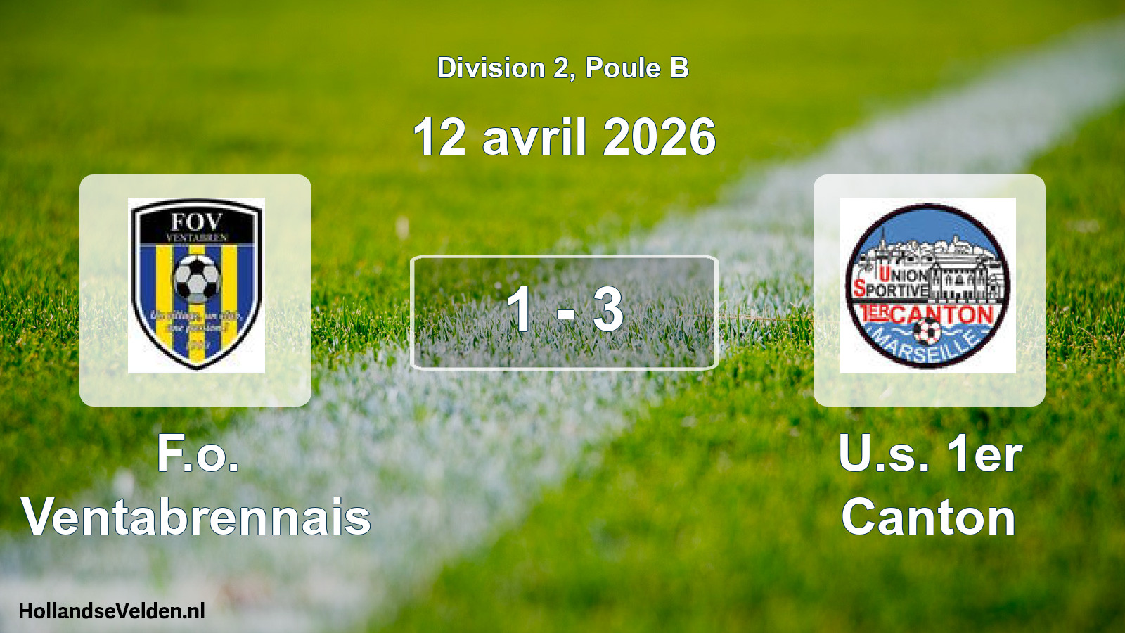Match joué: F.o. Ventabrennais - U.s. 1er Canton 1 - 3 (12 avril 2026)