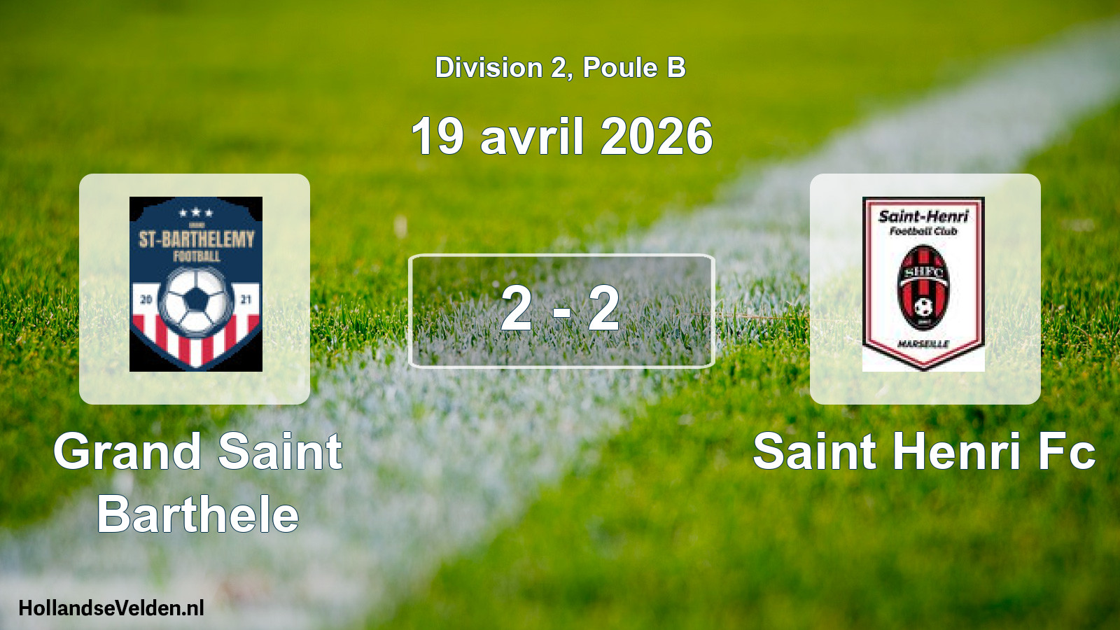 Total number of matches played: Grand Saint Barthele - Saint Henri Fc 2 - 2 (19 April 2026)