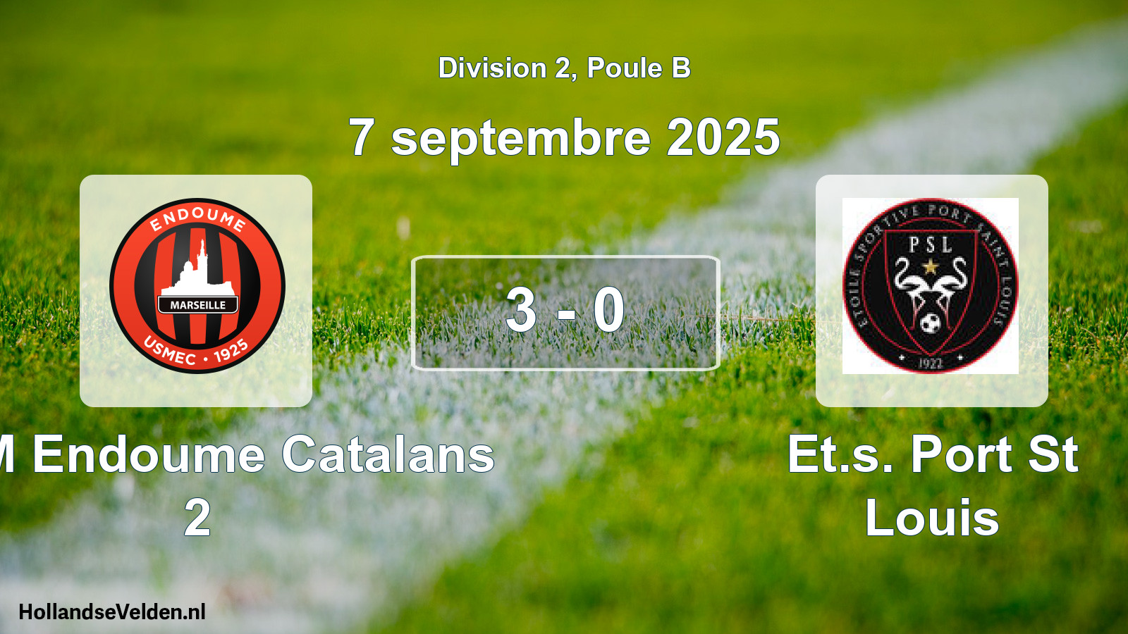 Total number of matches played: USM Endoume Catalans 2 - Et.s. Port St Louis 3 - 0 (7 September 2025)