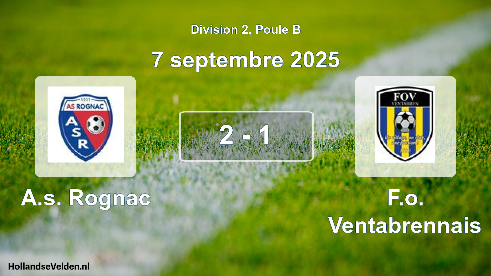 Total number of matches played: A.s. Rognac - F.o. Ventabrennais 2 - 1 (7 September 2025)