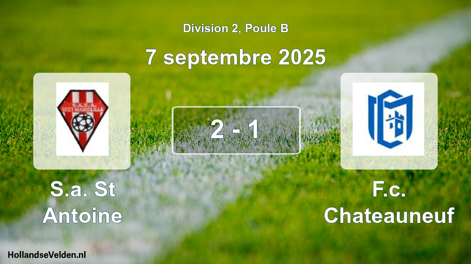 Total number of matches played: S.a. St Antoine - F.c. Chateauneuf 2 - 1 (7 September 2025)