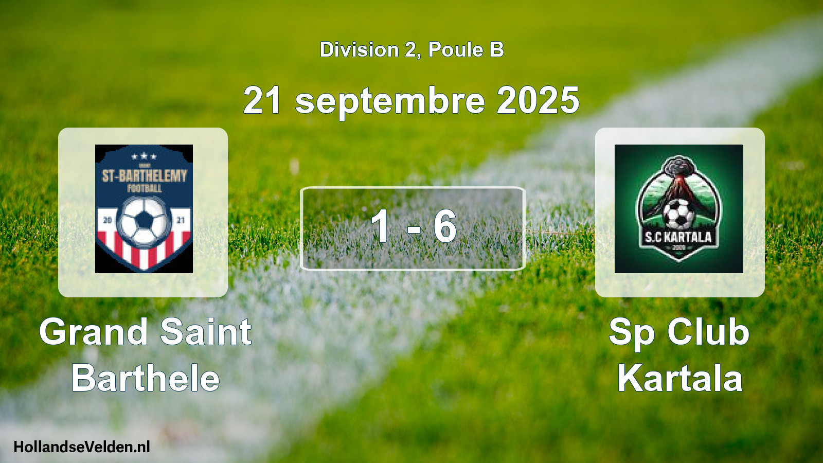 Total number of matches played: Grand Saint Barthele - Sp Club Kartala 1 - 6 (21 September 2025)