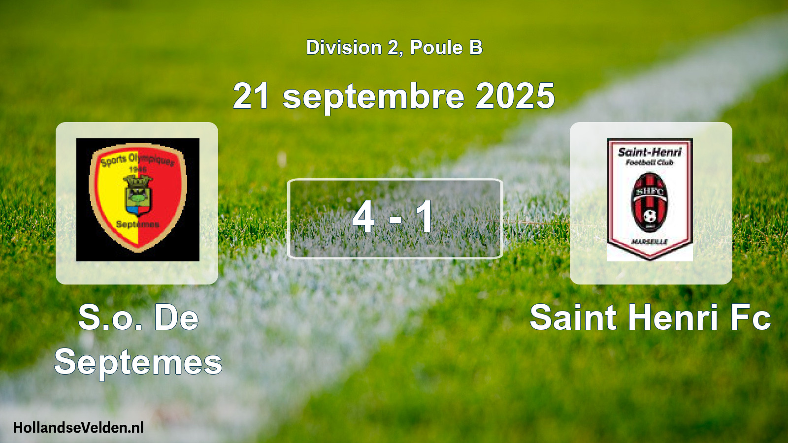 Match joué: S.o. De Septemes - Saint Henri Fc 4 - 1 (21 septembre 2025)