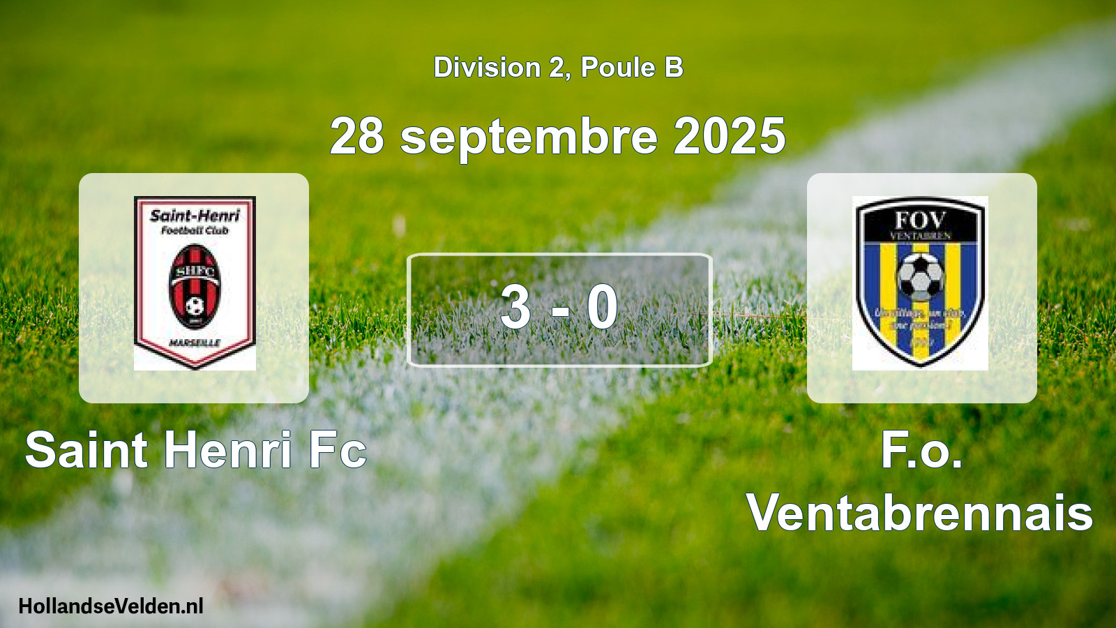 Total number of matches played: Saint Henri Fc - F.o. Ventabrennais 3 - 0 (28 September 2025)