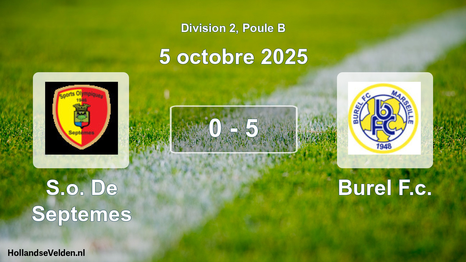 Match joué: S.o. De Septemes - Burel F.c. 0 - 5 (5 octobre 2025)