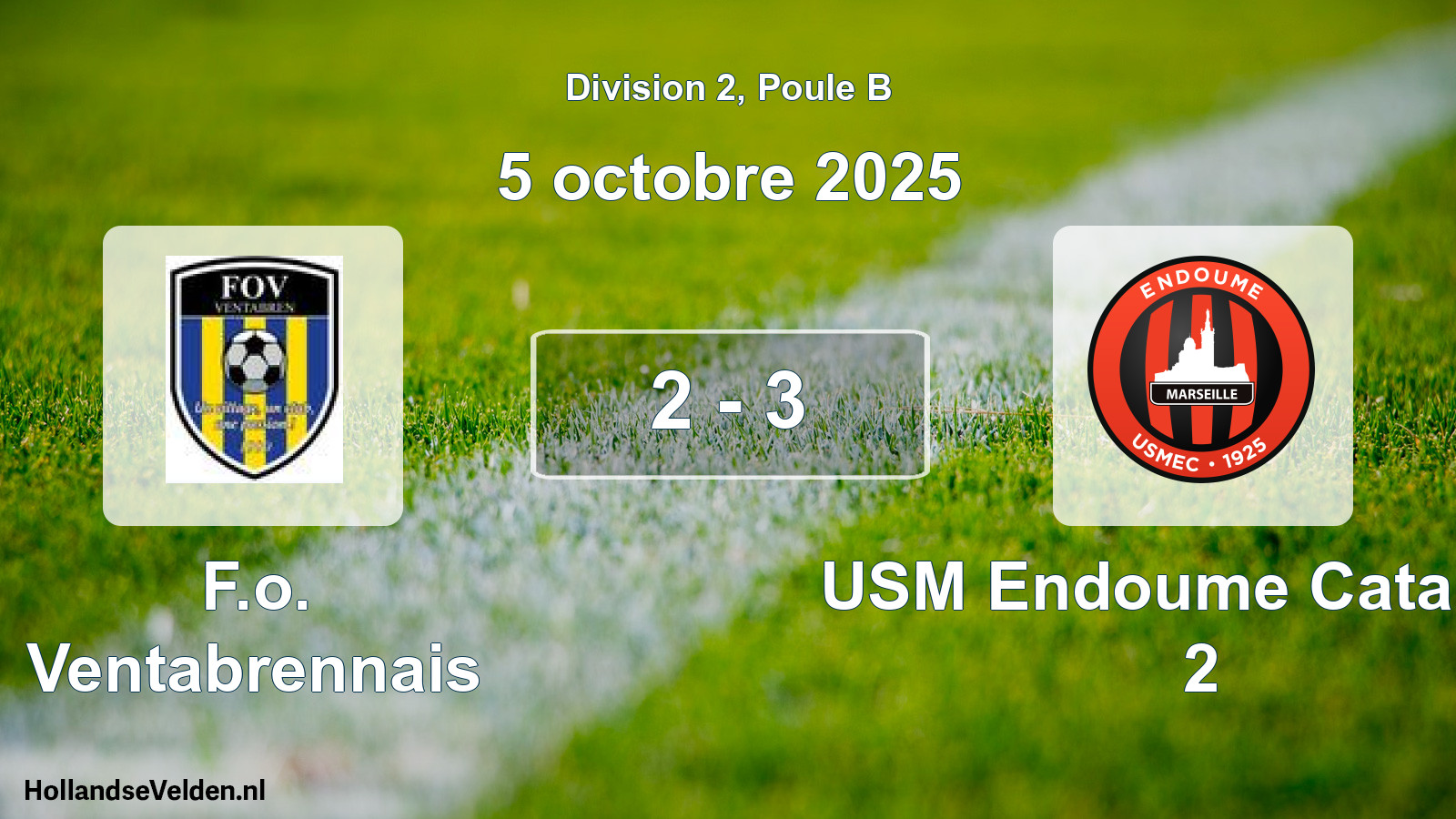 Total number of matches played: F.o. Ventabrennais - USM Endoume Catalans 2 2 - 3 (5 October 2025)