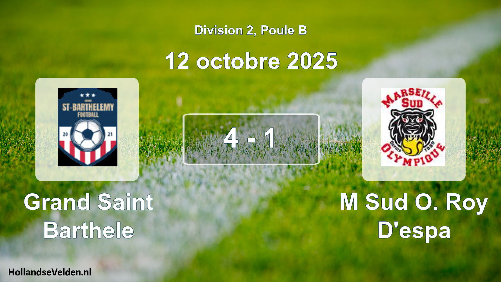 Match joué: Grand Saint Barthele - M Sud O. Roy D'espa 4 - 1 (12 octobre 2025)
