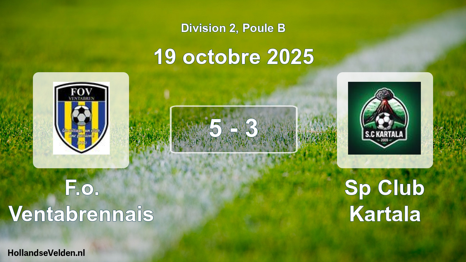 Total number of matches played: F.o. Ventabrennais - Sp Club Kartala 5 - 3 (19 October 2025)