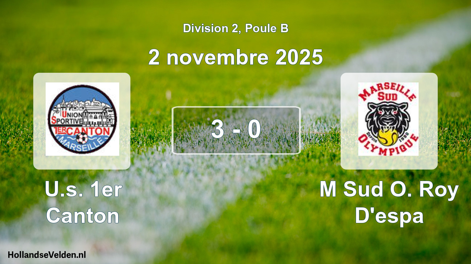 Match joué: U.s. 1er Canton - M Sud O. Roy D'espa 3 - 0 (2 novembre 2025)