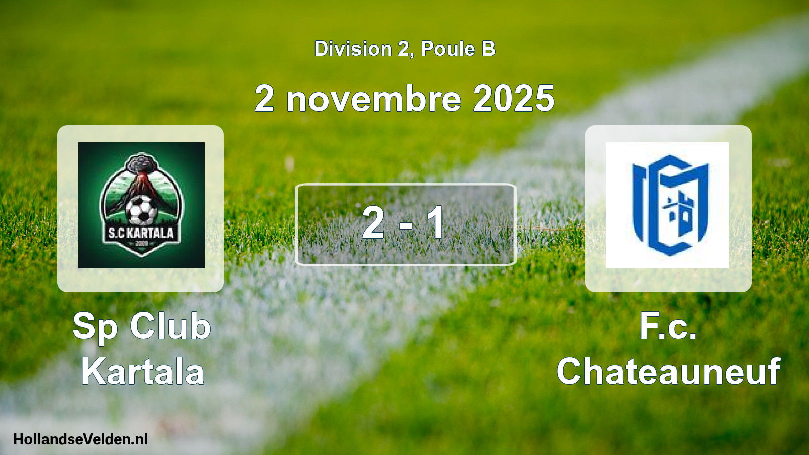Match joué: Sp Club Kartala - F.c. Chateauneuf 2 - 1 (2 novembre 2025)
