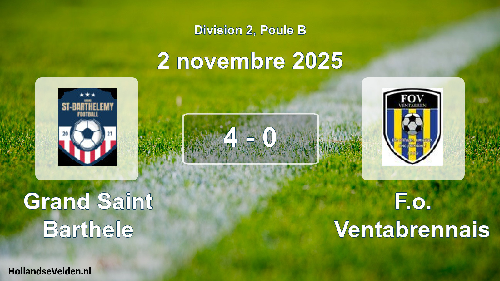 Total number of matches played: Grand Saint Barthele - F.o. Ventabrennais 4 - 0 (2 November 2025)