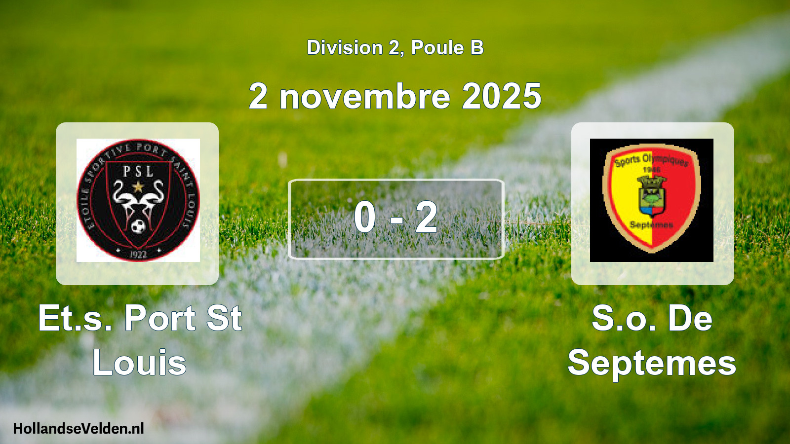 Total number of matches played: Et.s. Port St Louis - S.o. De Septemes 0 - 2 (2 November 2025)