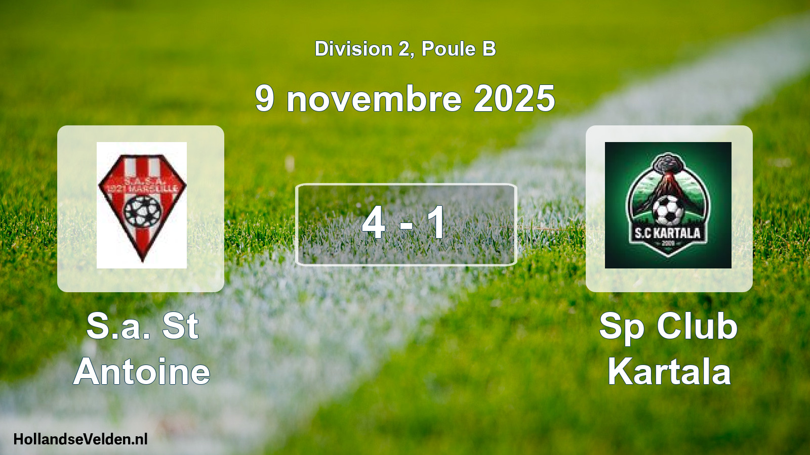 Total number of matches played: S.a. St Antoine - Sp Club Kartala 4 - 1 (9 November 2025)