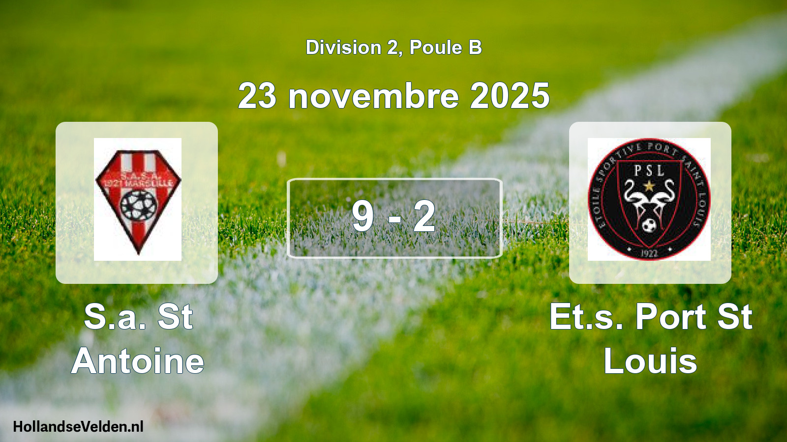 Total number of matches played: S.a. St Antoine - Et.s. Port St Louis 9 - 2 (23 November 2025)