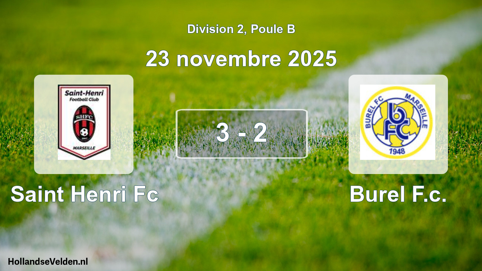 Total number of matches played: Saint Henri Fc - Burel F.c. 3 - 2 (23 November 2025)