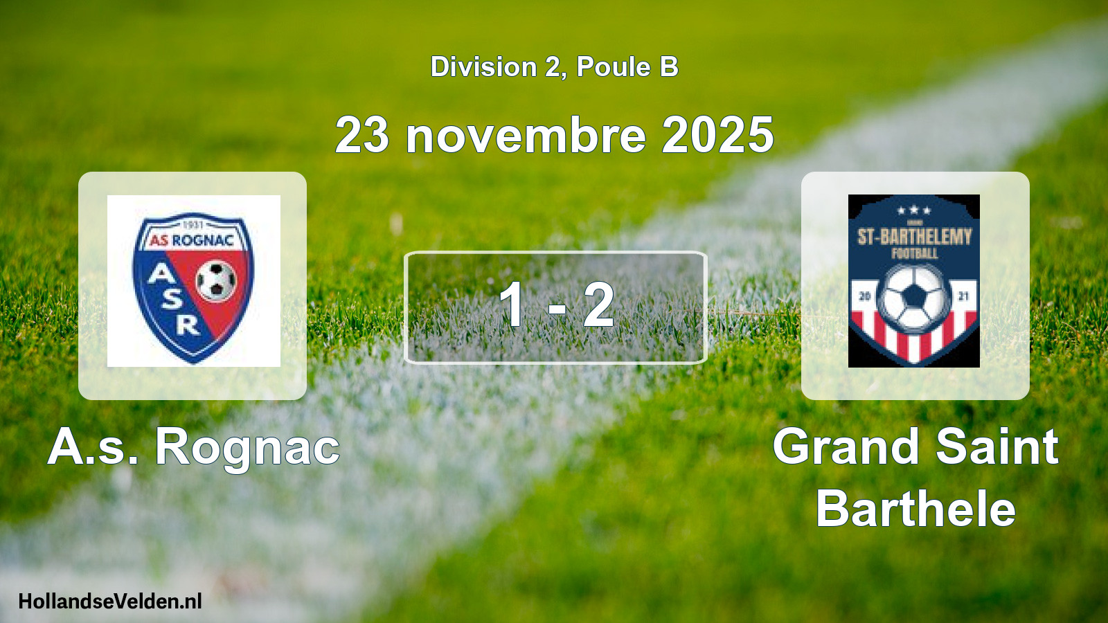 Match joué: A.s. Rognac - Grand Saint Barthele 1 - 2 (23 novembre 2025)