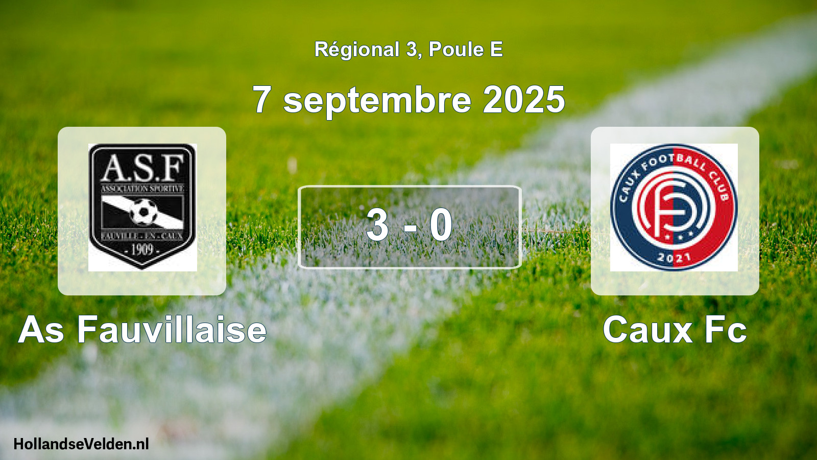 Gespeelde wedstrijd: As Fauvillaise - Caux Fc 3 - 0 (7 septembre 2025)