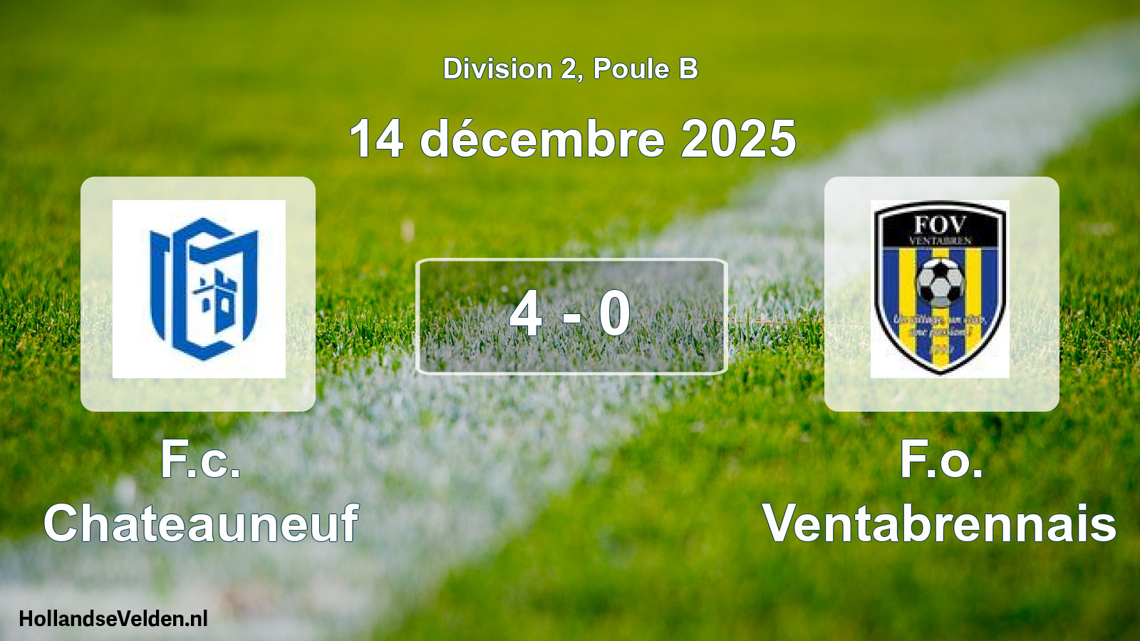 Total number of matches played: F.c. Chateauneuf - F.o. Ventabrennais 4 - 0 (14 December 2025)