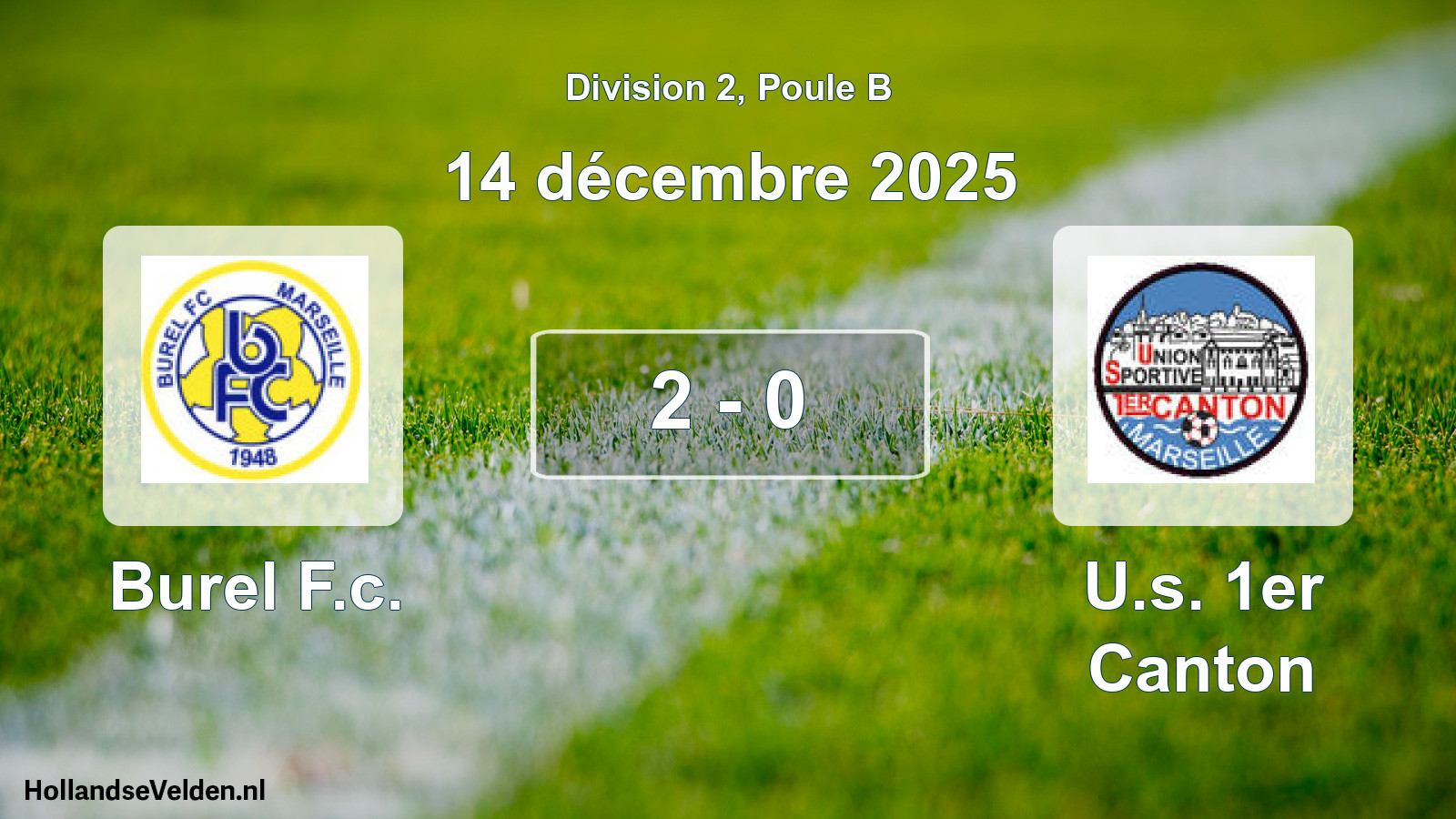 Total number of matches played: Burel F.c. - U.s. 1er Canton 2 - 0 (14 December 2025)