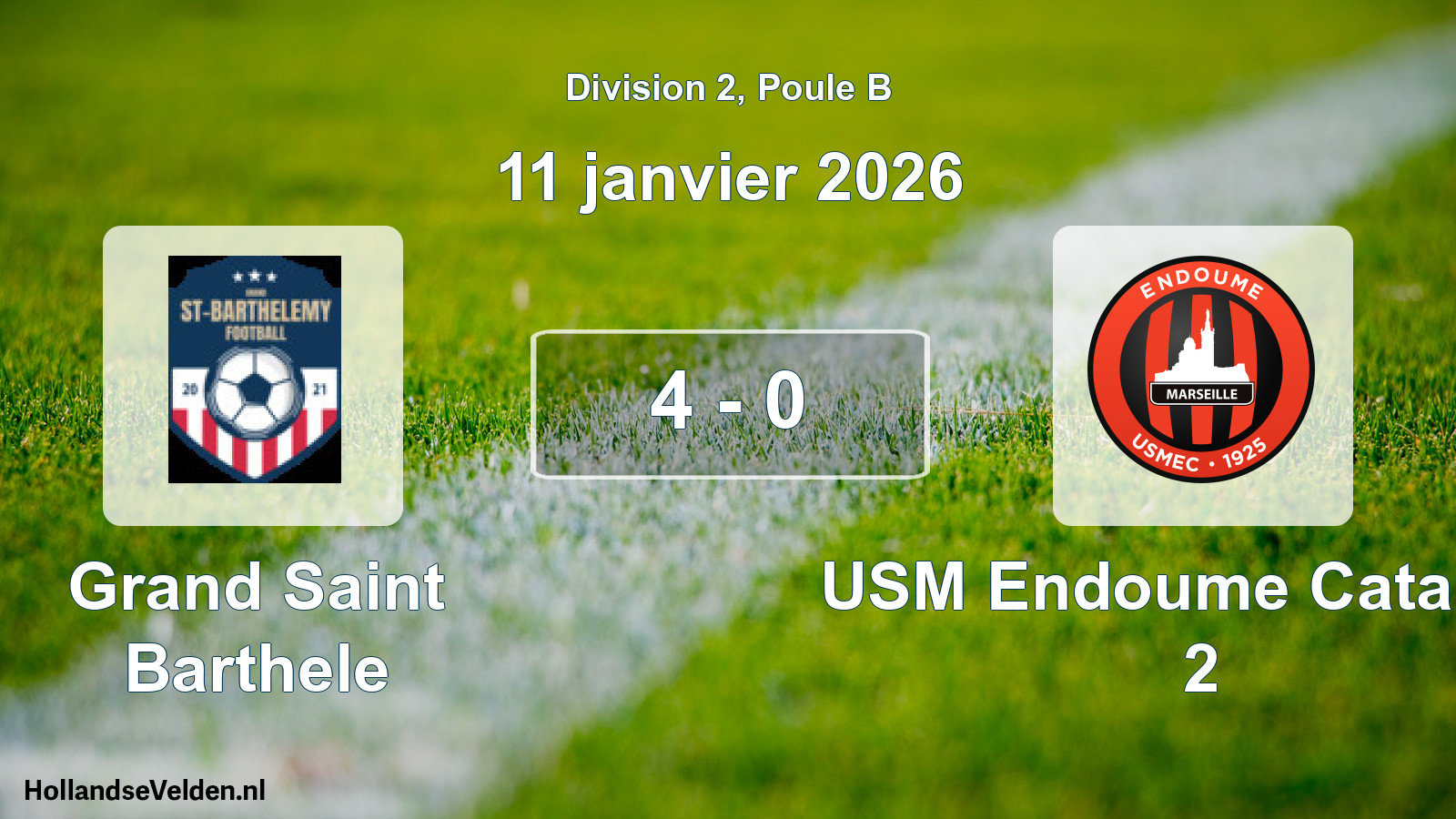 Total number of matches played: Grand Saint Barthele - USM Endoume Catalans 2 4 - 0 (11 January 2026)
