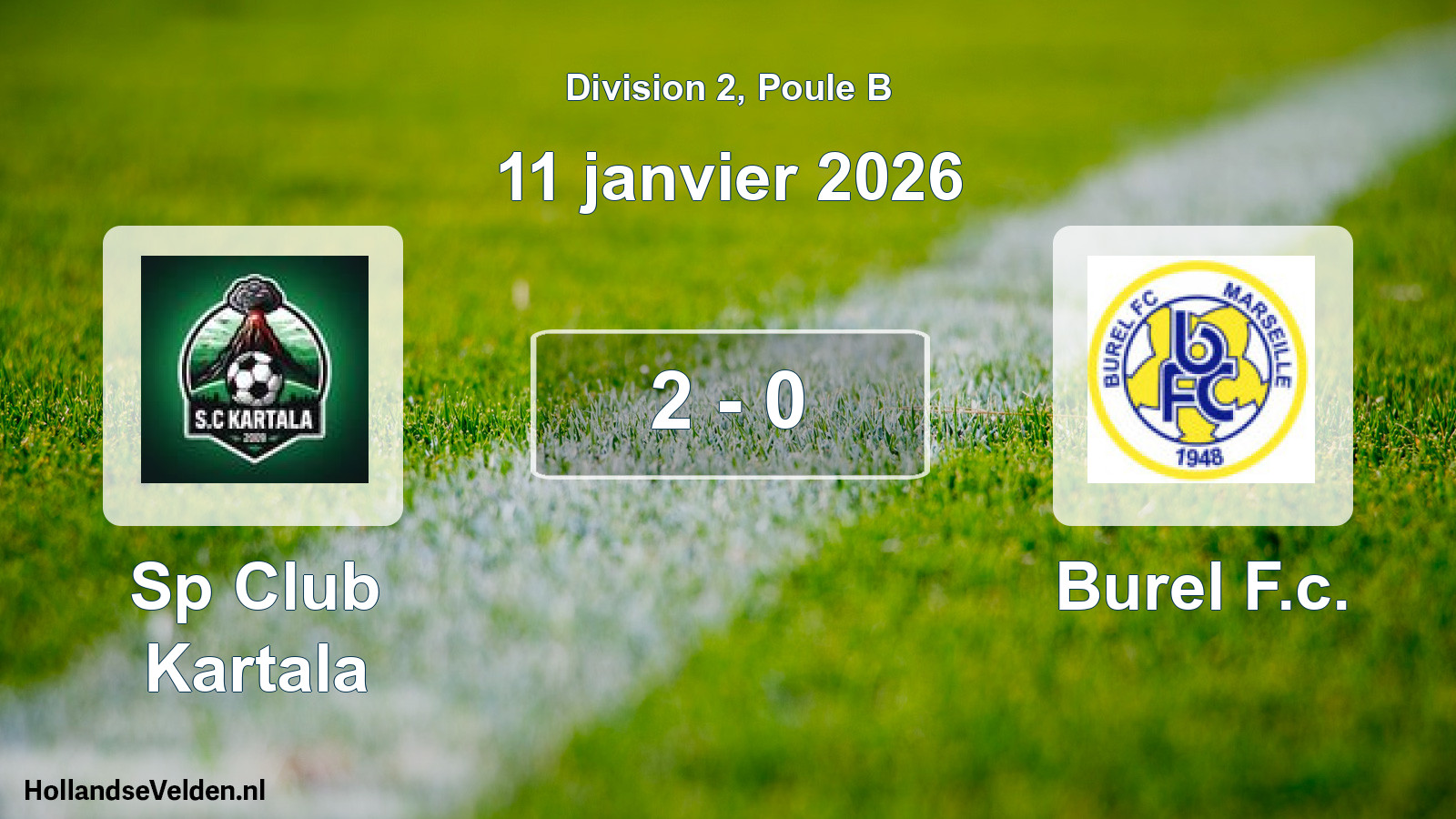 Total number of matches played: Sp Club Kartala - Burel F.c. 2 - 0 (11 January 2026)