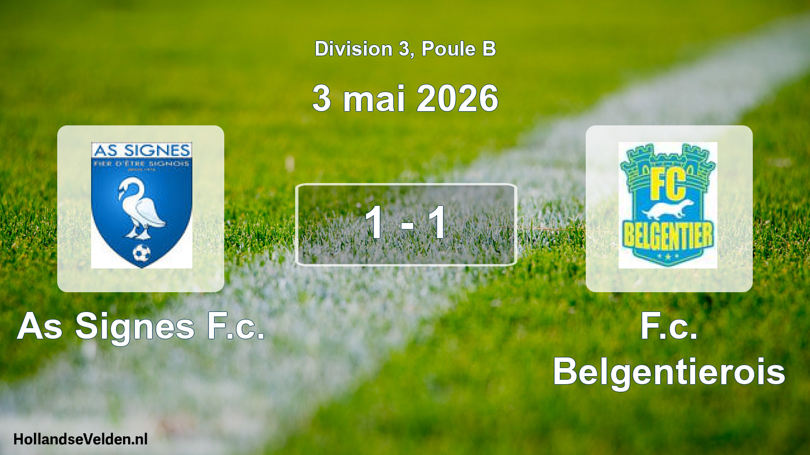Total number of matches played: As Signes F.c. - F.c. Belgentierois 1 - 1 (3 May 2026)