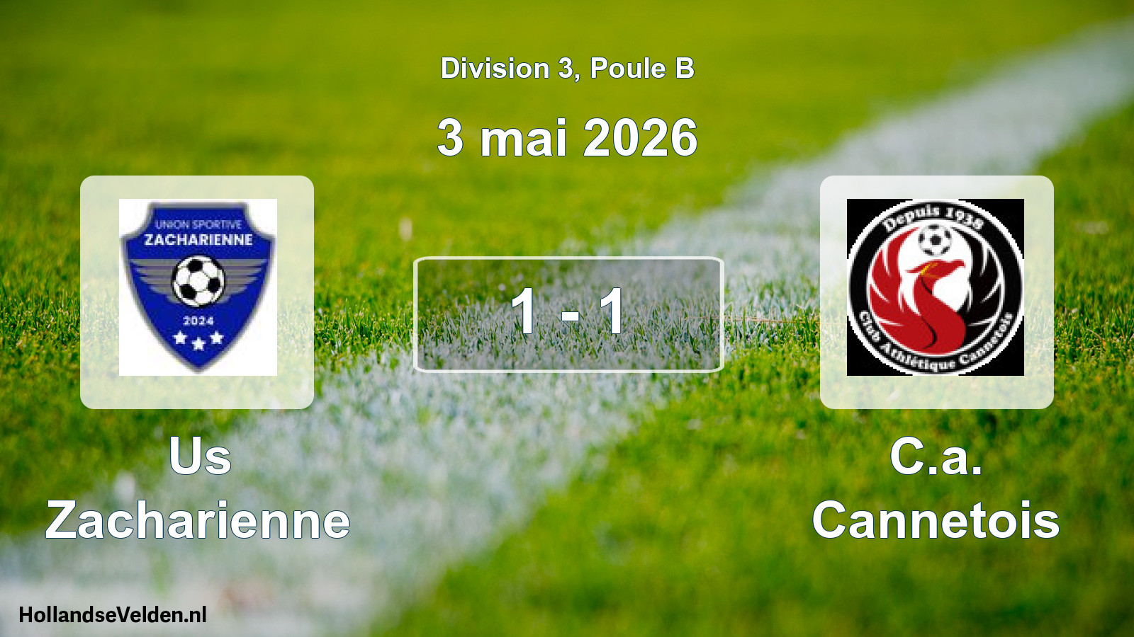 Total number of matches played: Us Zacharienne - C.a. Cannetois 1 - 1 (3 May 2026)