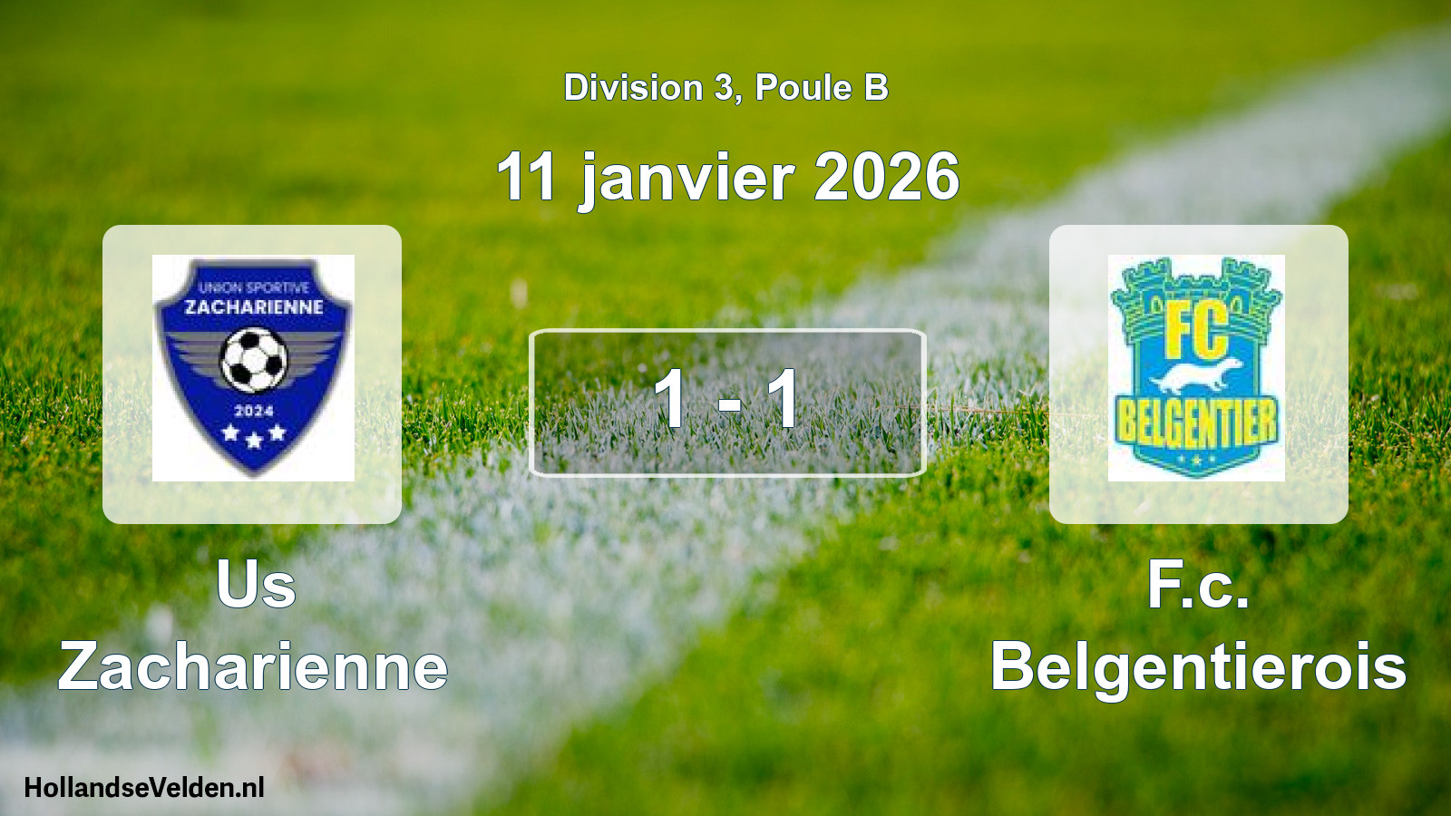 Total number of matches played: Us Zacharienne - F.c. Belgentierois 1 - 1 (11 January 2026)