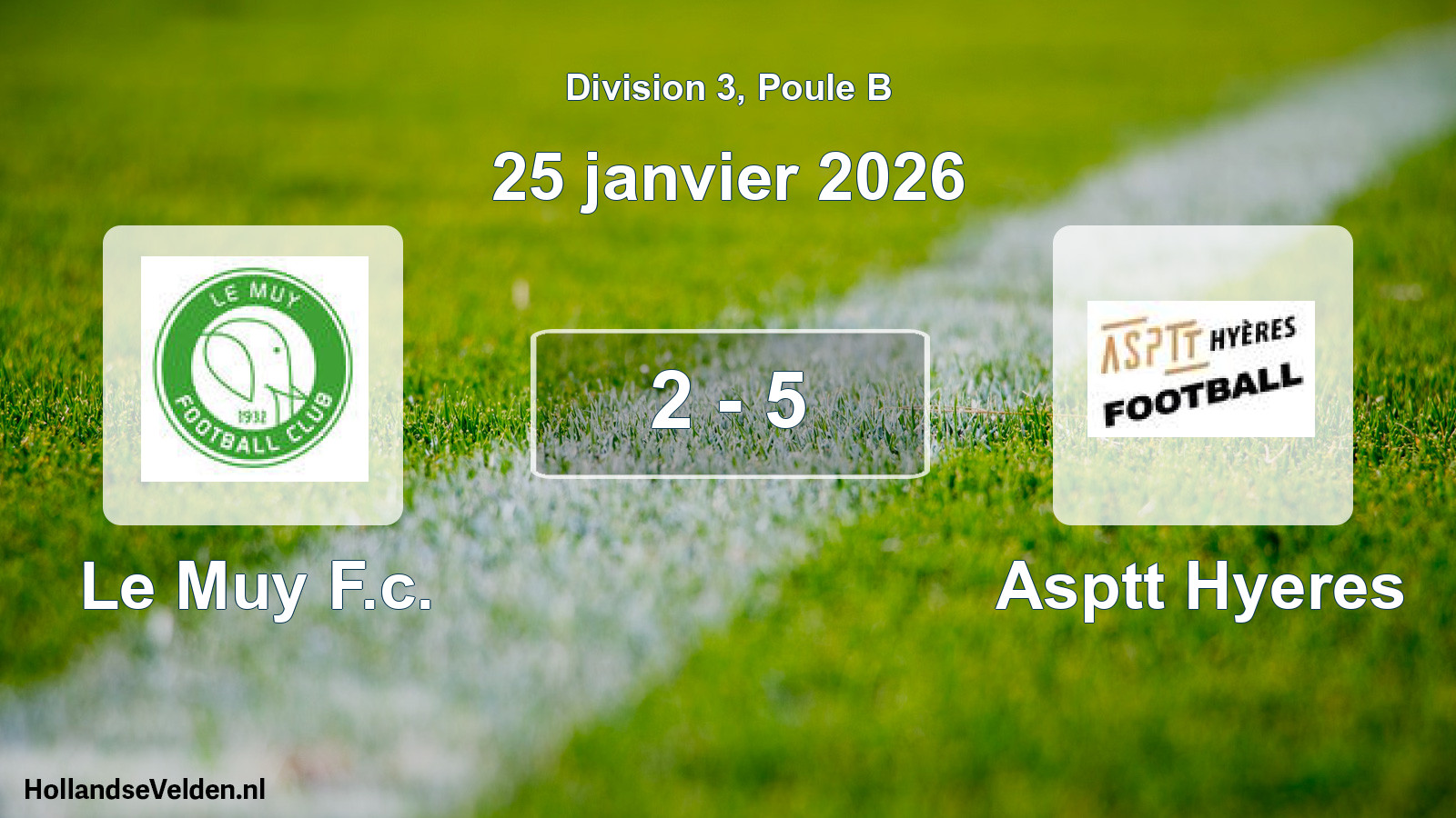 Total number of matches played: Le Muy F.c. - Asptt Hyeres 2 - 5 (25 January 2026)