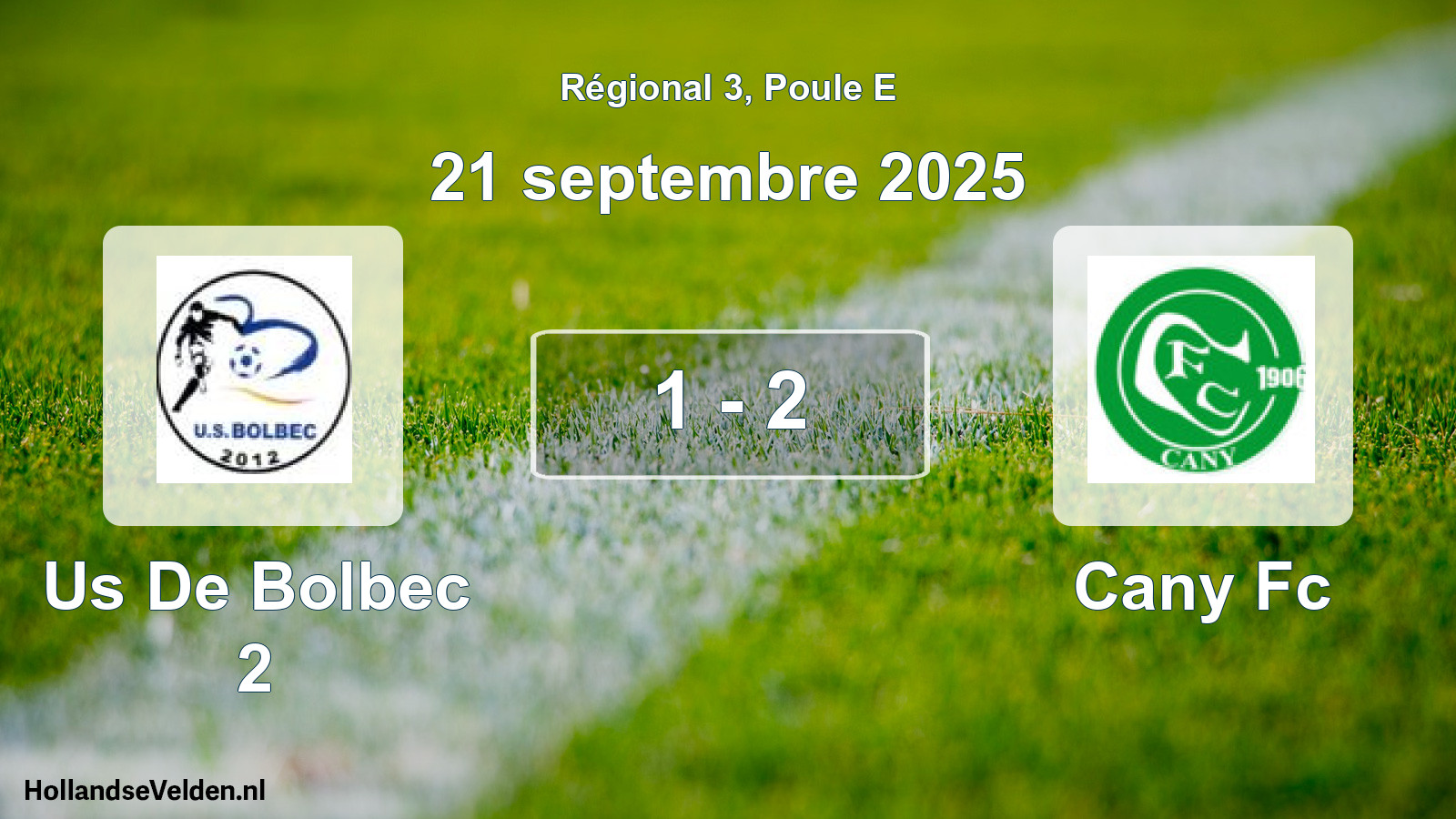 Gespeelde wedstrijd: Us De Bolbec 2 - Cany Fc 1 - 2 (21 september 2025)