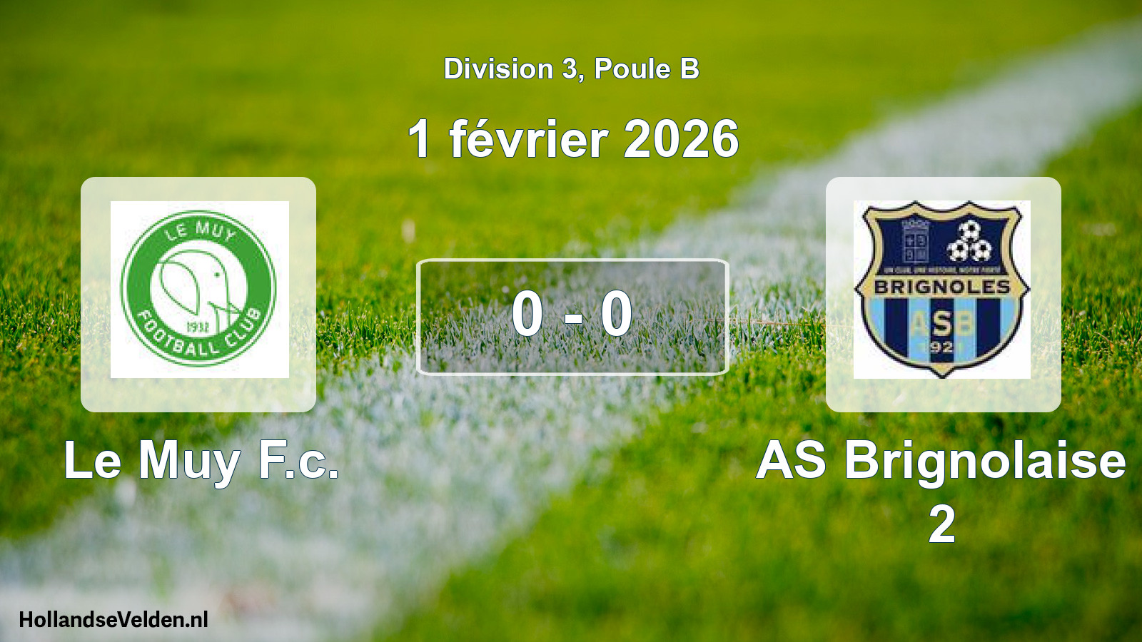 Total number of matches played: Le Muy F.c. - AS Brignolaise 2 0 - 0 (1 February 2026)