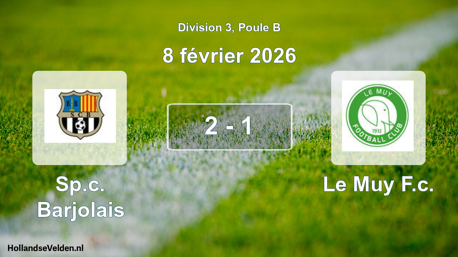 Match joué: Sp.c. Barjolais - Le Muy F.c. 2 - 1 (8 février 2026)