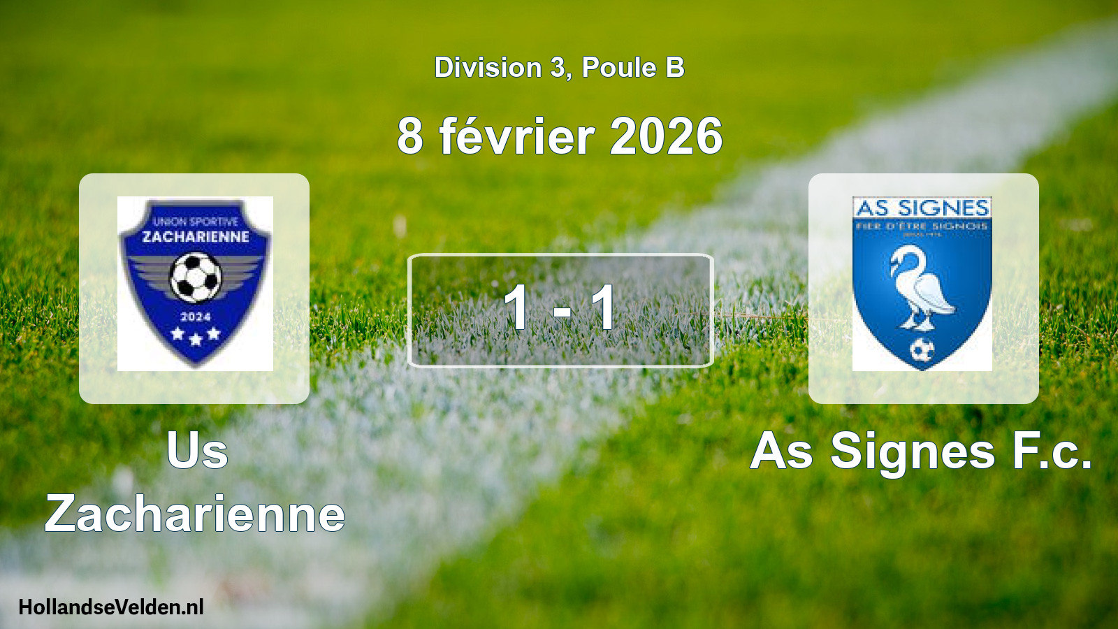 Total number of matches played: Us Zacharienne - As Signes F.c. 1 - 1 (8 February 2026)