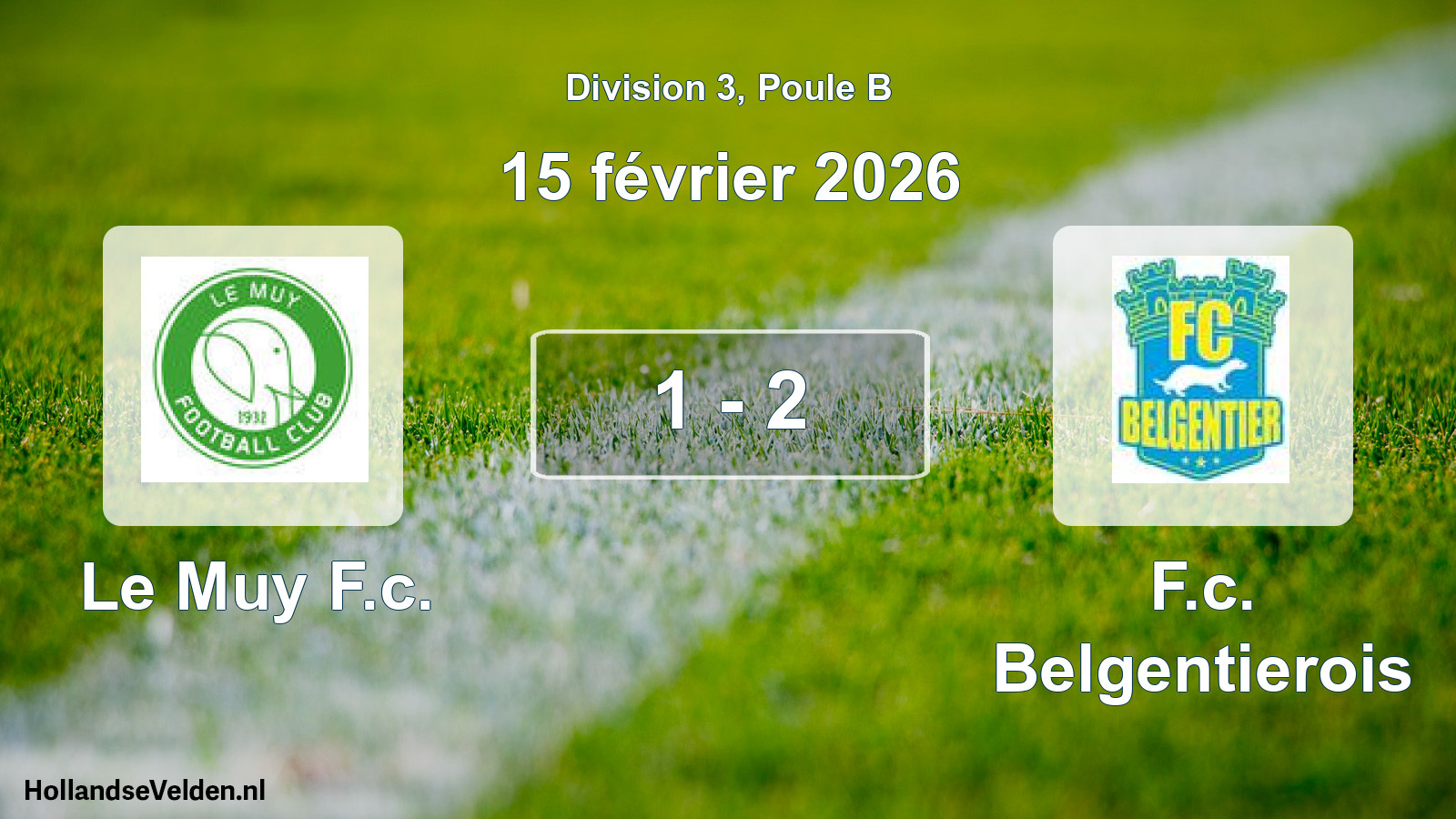 Total number of matches played: Le Muy F.c. - F.c. Belgentierois 1 - 2 (15 February 2026)