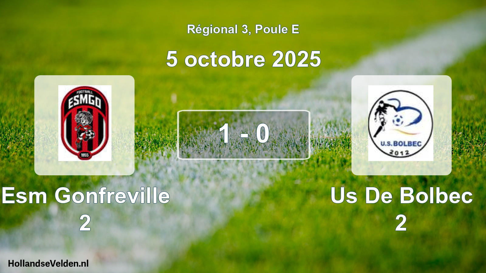Gespeelde wedstrijd: Esm Gonfreville 2 - Us De Bolbec 2 1 - 0 (5 oktober 2025)