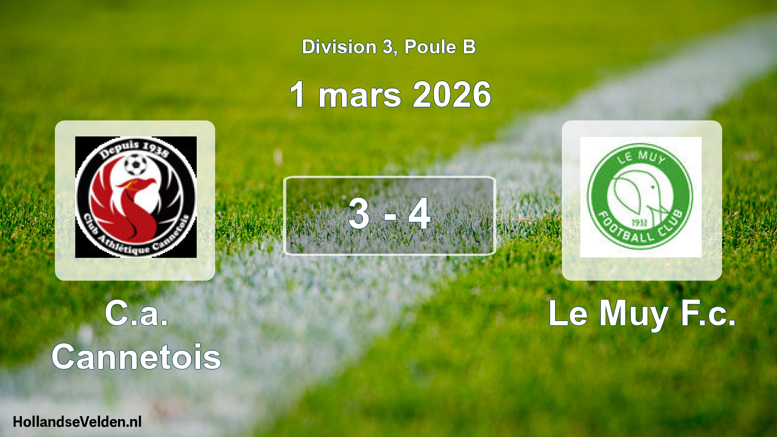 Total number of matches played: C.a. Cannetois - Le Muy F.c. 3 - 4 (1 March 2026)