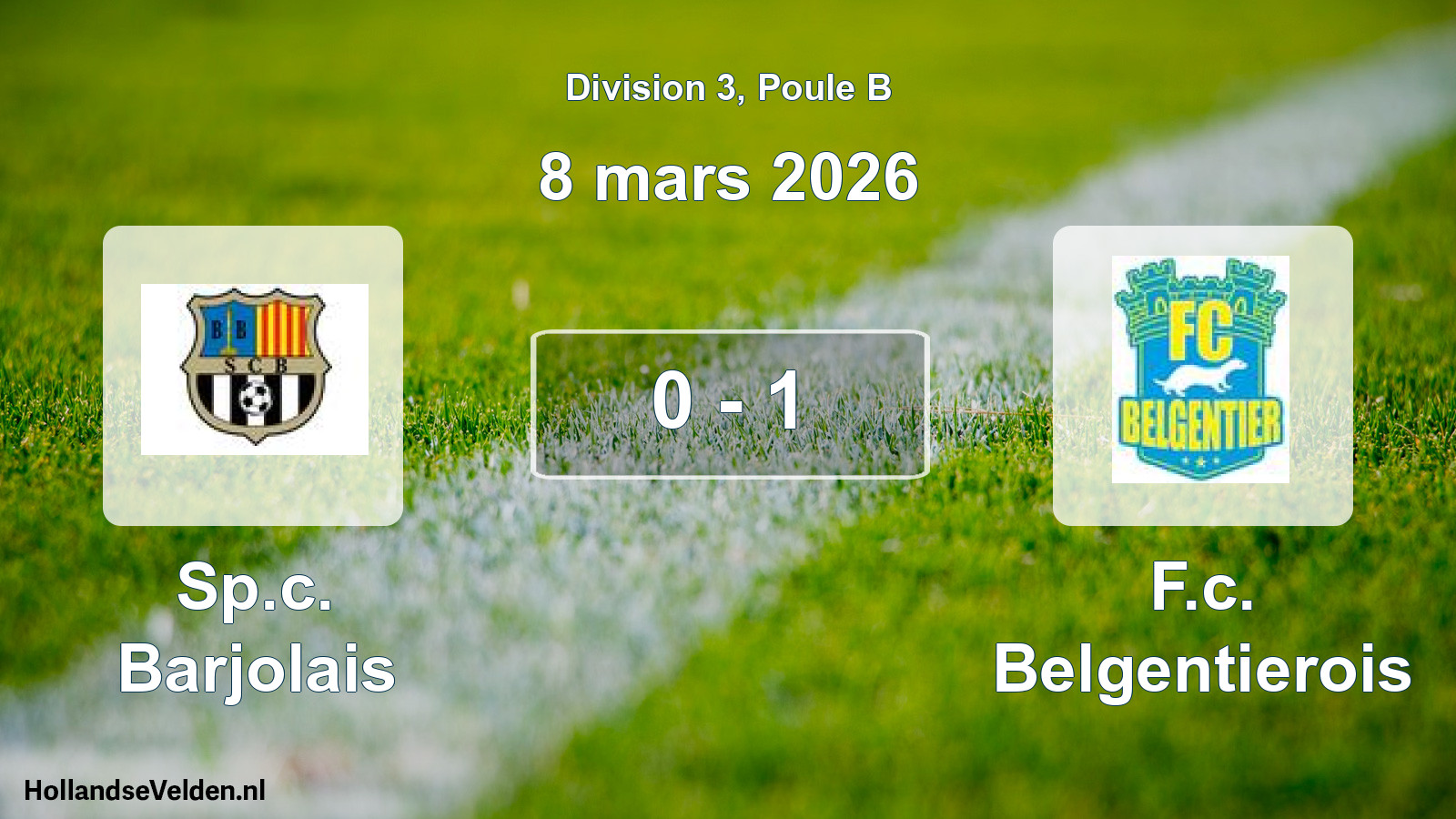 Match joué: Sp.c. Barjolais - F.c. Belgentierois 0 - 1 (8 mars 2026)